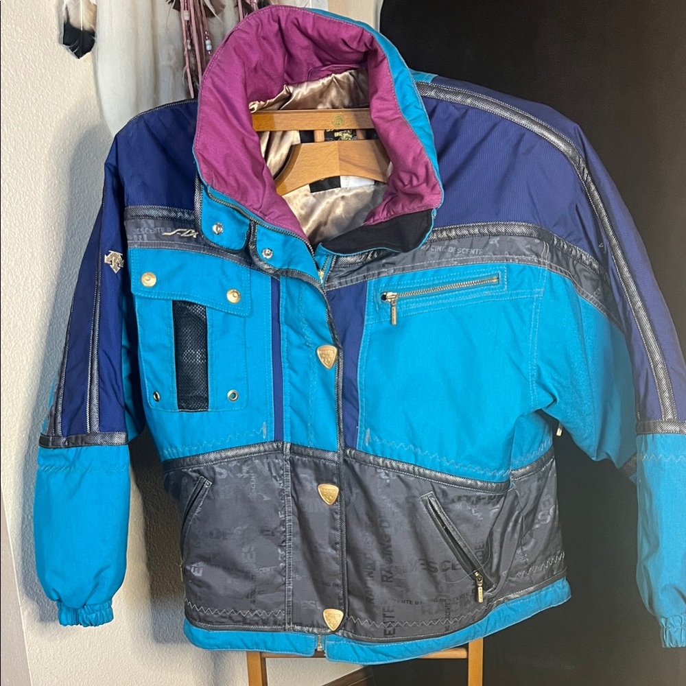 Descente womens vintage Blue and Purple Puffer Jacket